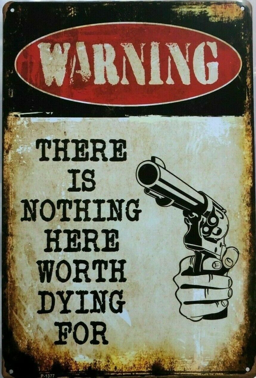 Rustic Warning Sign new tin metal sign MAN CAVE - Tin Sign Factory Australia