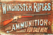 Rustic Winchester Rifles new tin metal sign MAN CAVE
