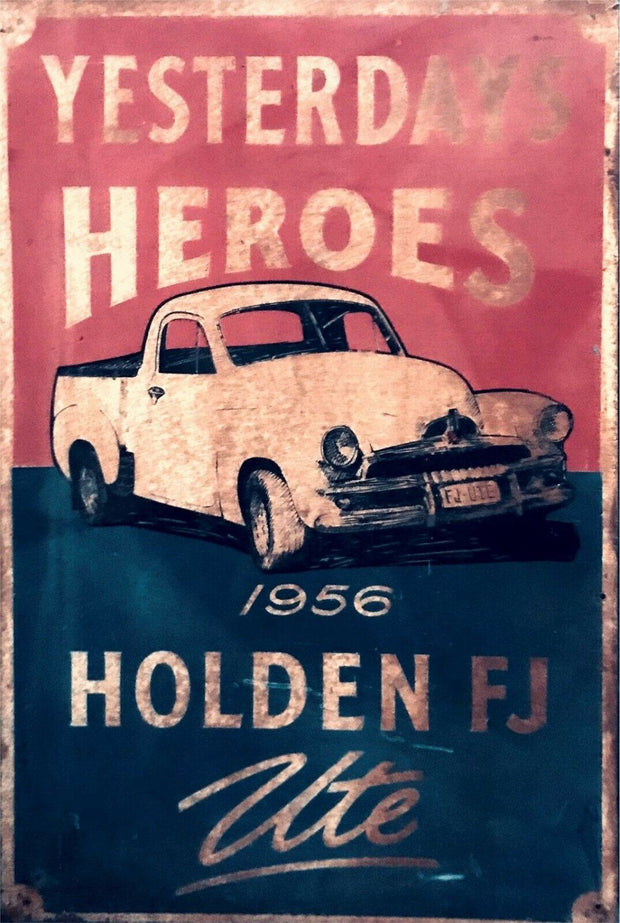 Rustic Yesterdays Heroes new tin metal sign MAN CAVE