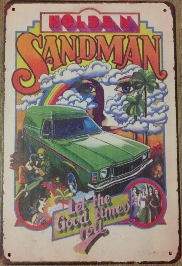 SANDMAN HOLDEN Metal Sign Rustic Vintage Look .. MAN CAVE . brand new.