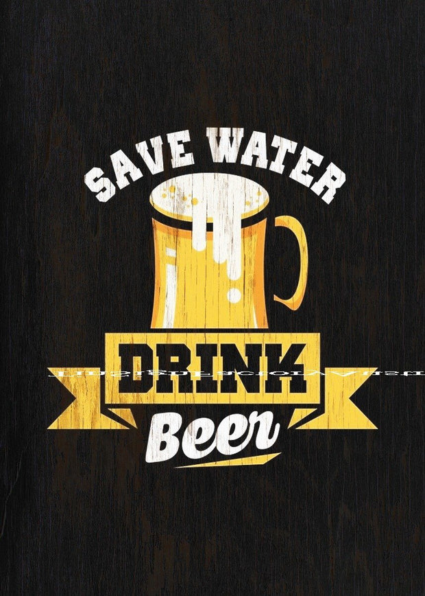 SAVE WATER DRINK BEER Funny Tin Metal Sign Man Cave, Shed-Garage & Bar Sign
