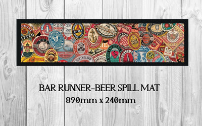 Buy OLD SCHOOL BEER Spill Mat: Vintage Fun, Spill-Free Bar (890mm x 240mm)