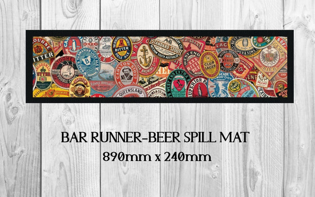 Buy OLD SCHOOL BEER Spill Mat: Vintage Fun, Spill-Free Bar (890mm x 240mm)