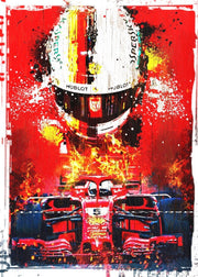 SEBASTIAN VETTEL-RACING POSTER Retro Rustic Look Vintage Tin Metal Sign Man Cave, Shed-Garage, and Bar