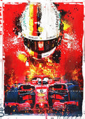 SEBASTIAN VETTEL-RACING POSTER Retro Rustic Look Vintage Tin Metal Sign Man Cave, Shed-Garage, and Bar