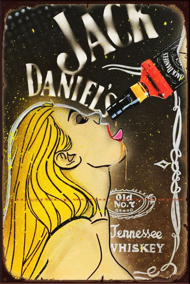 JACK DANIEL'S POP ART Vintage Retro Rustic Garage Man Cave Metal Sign