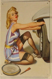 SEXY LADY Garage Retro Vintage Metal Tin Sign Rustic PUB MANCAVE