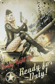 SEXY LADY Garage Rustic Look Vintage Tin Signs Man Cave, Shed Bar Sign