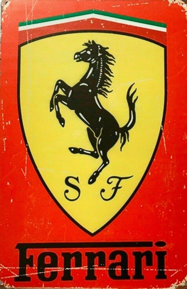 SF Ferrari tin metal sign MAN CAVE brand new