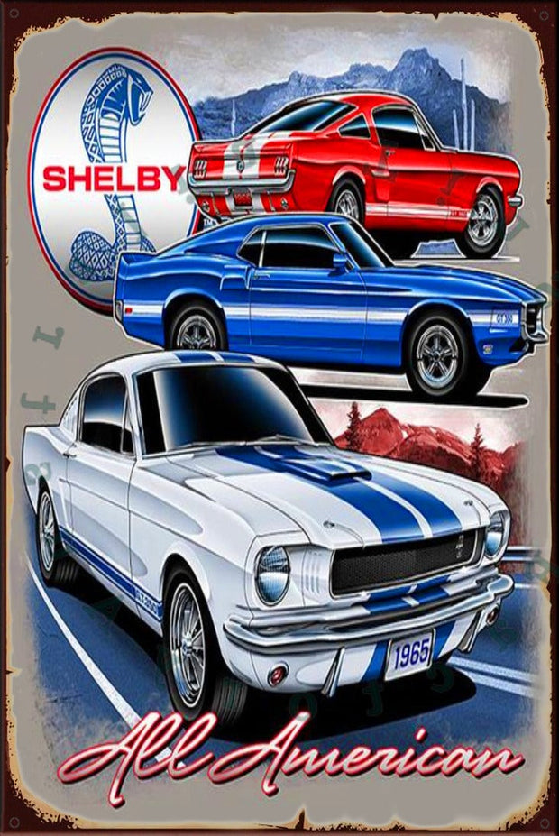 SHELBY Rustic Look Vintage Shed-Garage and Bar Man Cave Tin Metal Sign