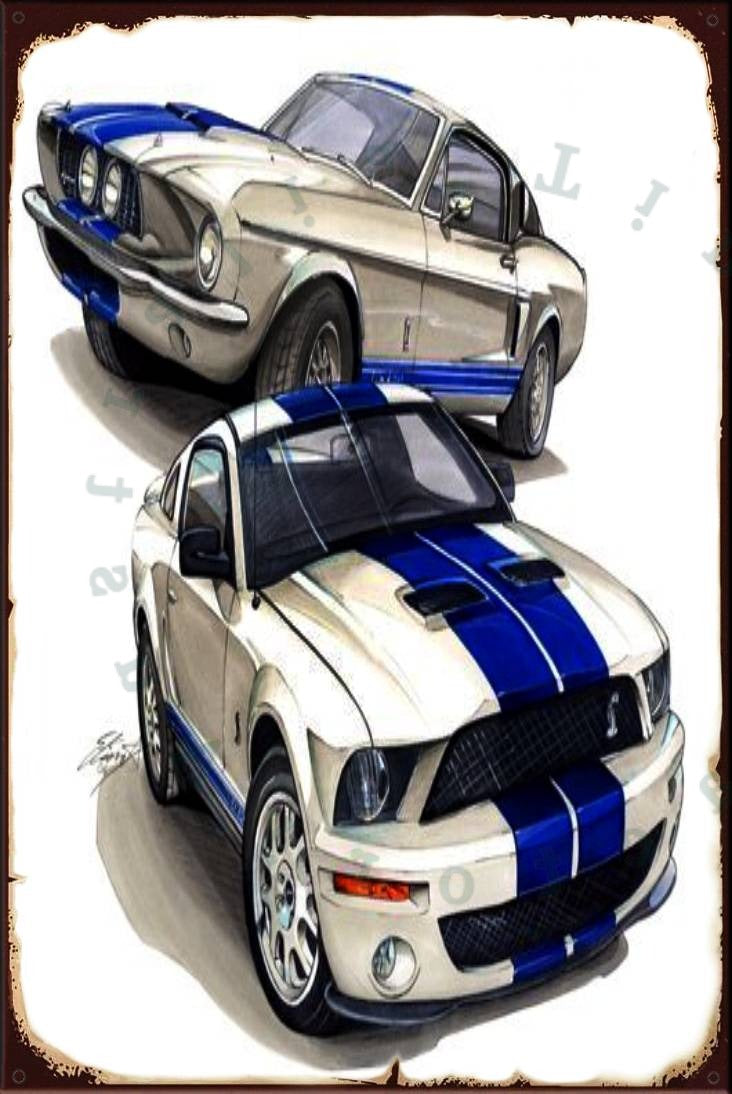 SHELBY GT500 Rustic Look Vintage Shed-Garage and Bar Man Cave Tin Metal Sign