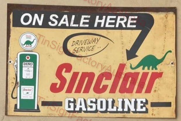 SINCLAIR GASOLINE ON SALE 20x30 CM Sign | Screen Printed By AUSTRALIAN COMPANY