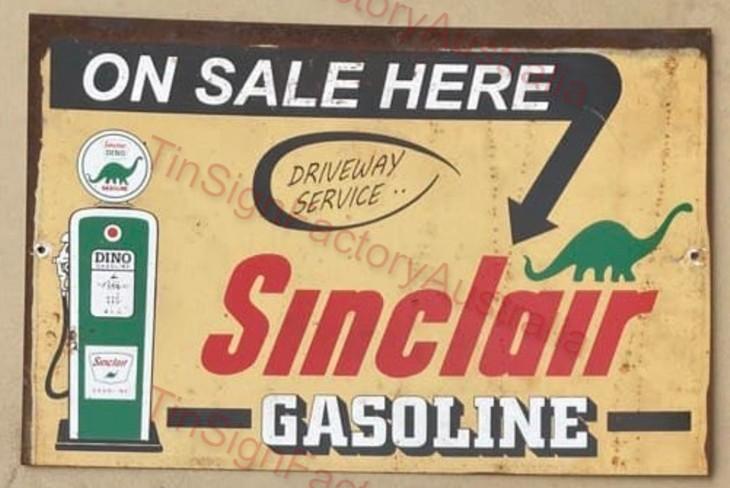 SINCLAIR GASOLINE ON SALE 20x30 CM Sign | Screen Printed By AUSTRALIAN COMPANY - Tin Sign Factory Australia