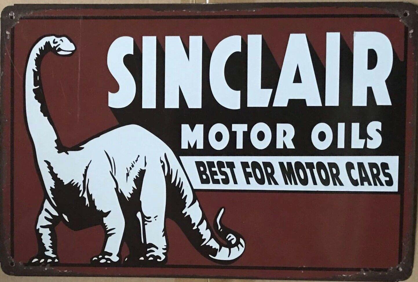SINCLAIR MOTOR OIL Rustic Vintage Look Metal Tin Sign Man Cave,Shed and Bar - Tin Sign Factory Australia