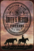 SMITH & WESSON EST 1852 Vintage Retro Rustic Garage Wall Man Cave Metal Sign