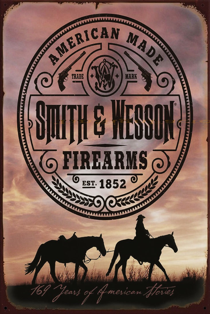 SMITH & WESSON EST 1852 Vintage Retro Rustic Garage Wall Man Cave Metal Sign