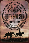 SMITH & WESSON EST 1852 Vintage Retro Rustic Garage Wall Man Cave Metal Sign