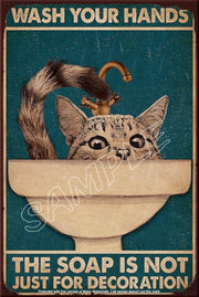 SOAP NOT A DECORATION Retro/ Vintage Tin Metal Sign Man Cave, Wall Home Décor, Shed-Garage, and Bar