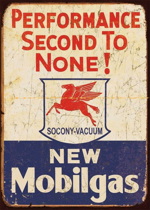 SOCONY VACUUM-NEW MOBILGAS Retro Rustic Look Vintage Tin Metal Sign Man Cave, Shed-Garage, and Bar