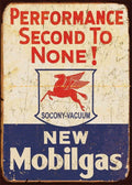 SOCONY VACUUM-NEW MOBILGAS Retro Rustic Look Vintage Tin Metal Sign Man Cave, Shed-Garage, and Bar