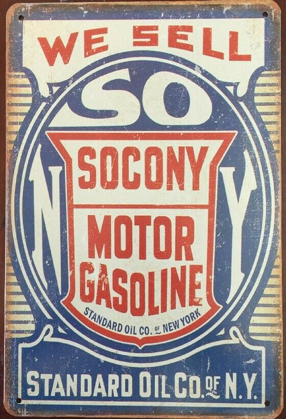 SOCONY Garage Oil Rustic Look Vintage Metal Tin Signs Man Cave, Shed and Bar Sign