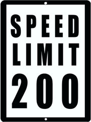 SPEED LIMIT 200 Retro/Vintage Metal Plaque Sign Style Man Cave Garage Work Office