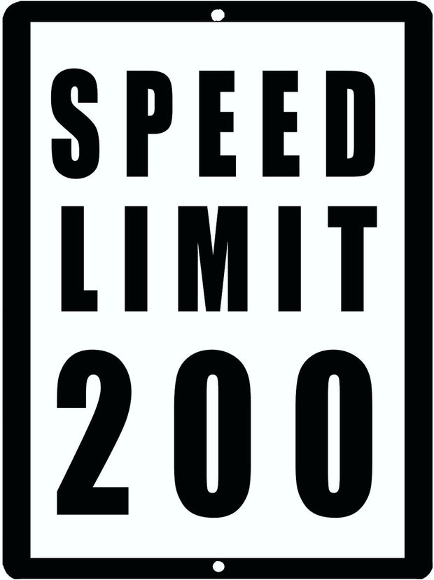 SPEED LIMIT 200 Retro/Vintage Metal Plaque Sign Style Man Cave Garage Work Office