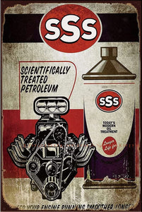 SSS MOTOR OILS Vintage Retro Rustic Shed Garage Man Cave Metal Sign