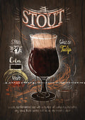 STOUT TULIP GLASS DRINK Tin Metal Sign Man Cave, Shed-Garage & Bar Sign