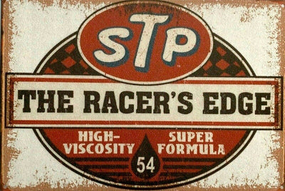 STP Racers edge tin metal sign MAN CAVE brand new