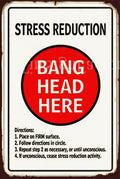 STRESS REDUCTION Vintage Retro Rustic Garage Man Cave Metal Sign
