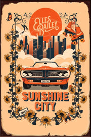 SUNSHINE CITY Rustic Look Vintage Shed-Garage and Bar Man Cave Tin Metal Sign