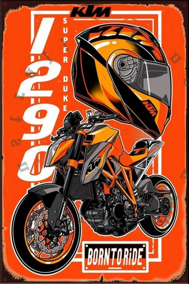 SUPER DUKE 1290 Rustic Look Vintage Shed-Garage and Bar Man Cave Tin Metal Sign