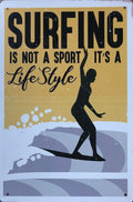 SURFING Rustic Look Vintage Metal Tin Signs Man Cave, Shed and Bar Sign - Tin Sign Factory Australia