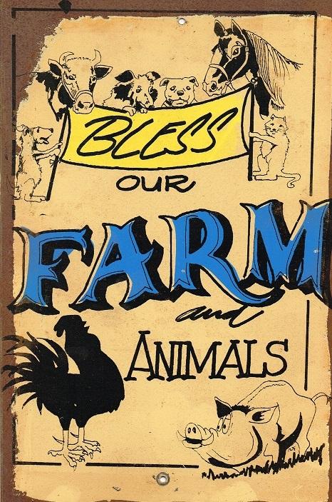 Bless our farm animals metal sign 20 x 30 cm free postage - TinSignFactoryAustralia