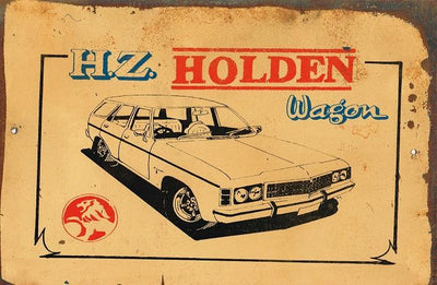 HZ Holden Wagon metal sign 20 x 30 cm free postage - TinSignFactoryAustralia