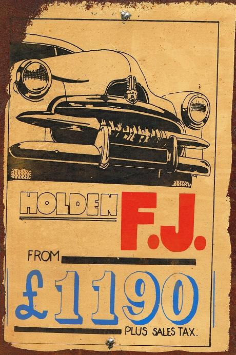 Holden FJ  metal sign 20 x 30 cm free postage - TinSignFactoryAustralia