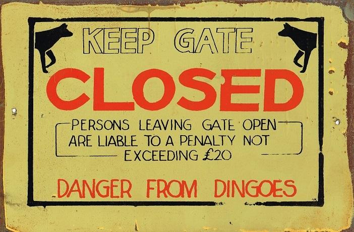 Keep gate closed outback sign metal sign 20 x 30 cm free postage - TinSignFactoryAustralia