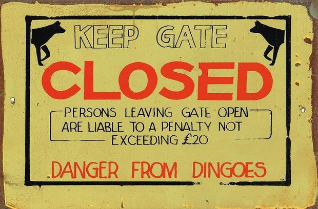 Keep gate closed outback sign metal sign 20 x 30 cm free postage - TinSignFactoryAustralia