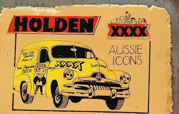 Holden and xxxx Aussie Icons metal sign 20 x 30 cm free postage - TinSignFactoryAustralia