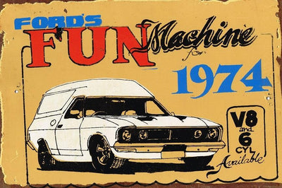 Fords fun  Machine metal sign 20 x 30 cm free postage - TinSignFactoryAustralia