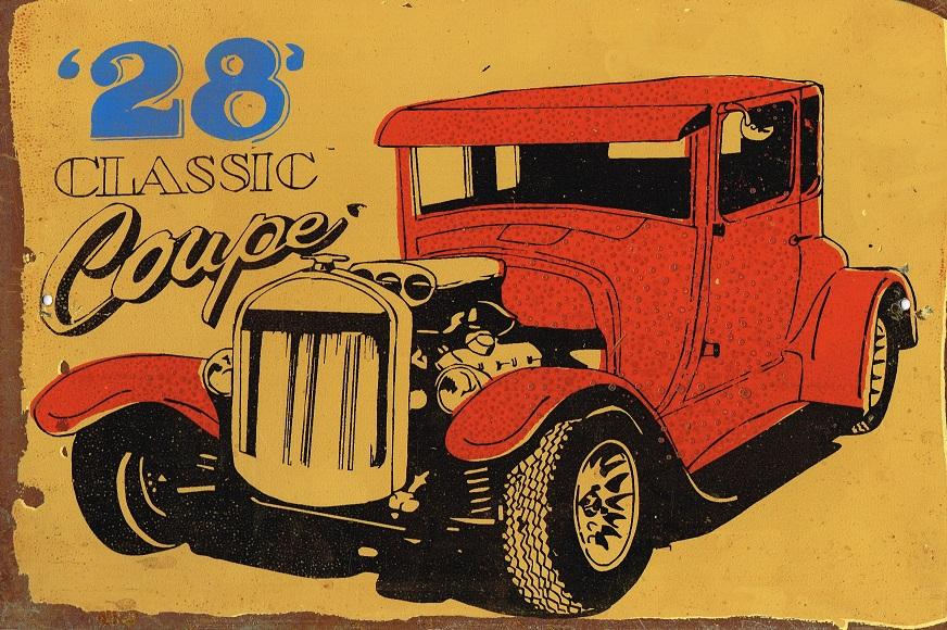Fords  28 Coupe metal sign 20 x 30 cm free postage - TinSignFactoryAustralia