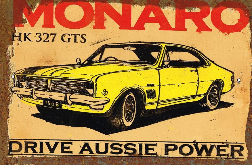 Monaro HK 327 GTS metal sign 20 x 30 cm free postage - TinSignFactoryAustralia
