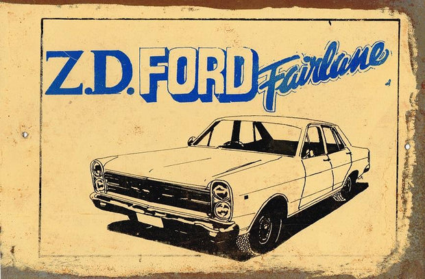 ZD Ford Fairlane metal sign 20 x 30 cm free postage - TinSignFactoryAustralia