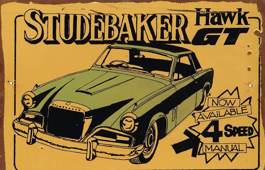 Studebaker Hawk GT metal sign 20 x 30 cm free postage - TinSignFactoryAustralia