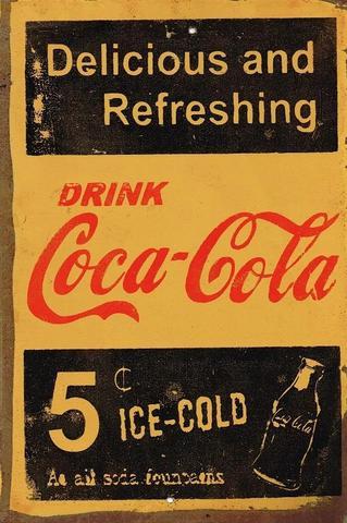 Refreshing Coke metal sign 20 x 30 cm - Tin Sign Factory Australia