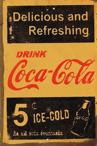 Refreshing Coke metal sign 20 x 30 cm