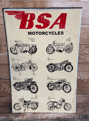 BSA MOTORCYCLES 60x40 CM Sign | Screen Printed By AUSTRALIAN COMPANY