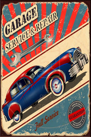 SERVICE REPAIR Rustic Look Vintage Shed-Garage and Bar Man Cave Tin Metal Sign