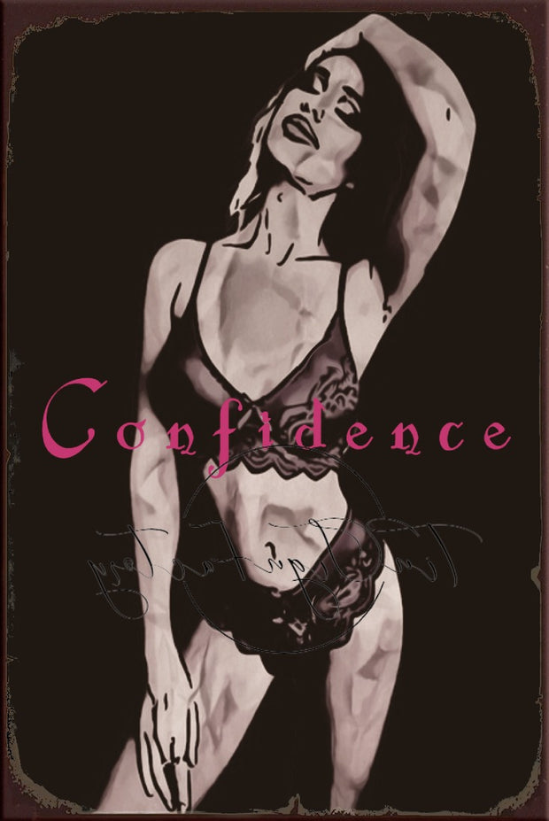 SEXY IS CONFIDENCE Retro/ Vintage Tin Metal Sign Man Cave, Wall Home Décor, Shed-Garage, and Bar